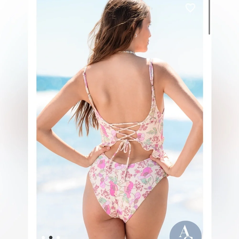 New with tags Altar’d State Tiki Floral Eyelet Cutout Swimsuit